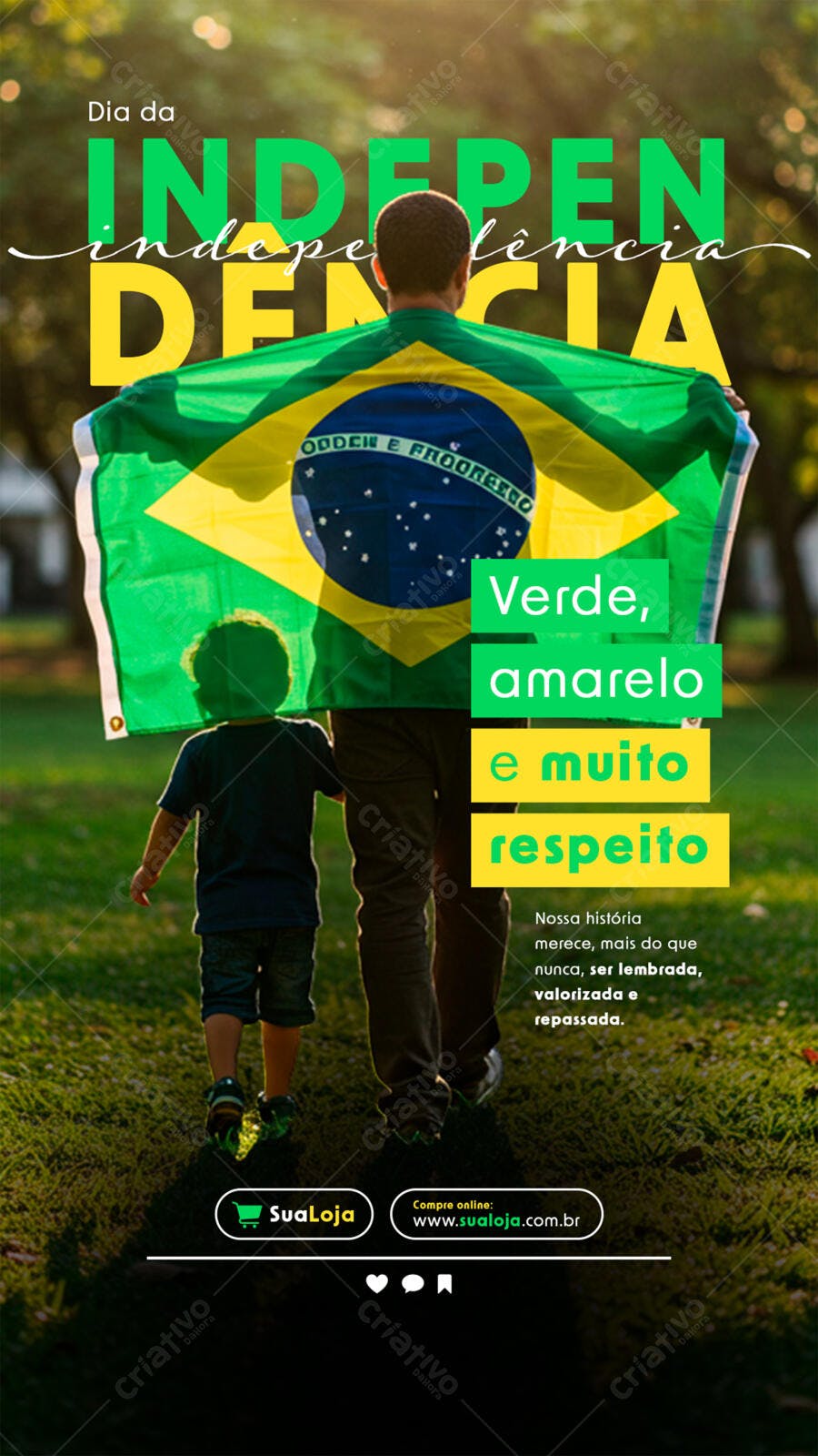 Flyer para o Dia da Independência PSD Editável