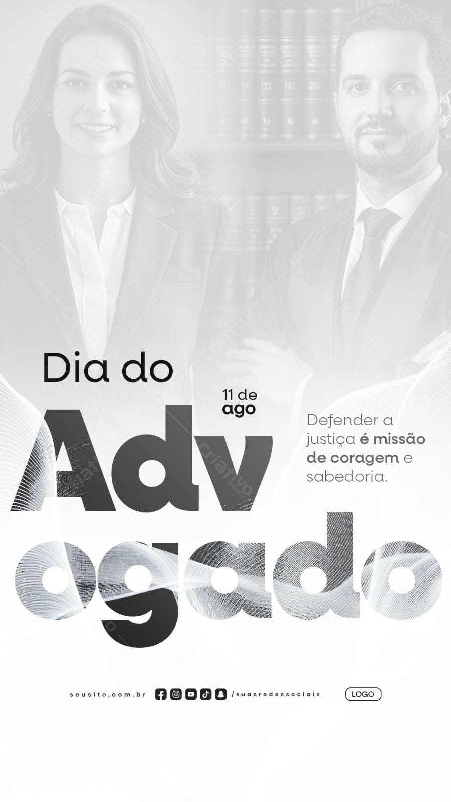 Flyer para o Dia do Advogado PSD Editável