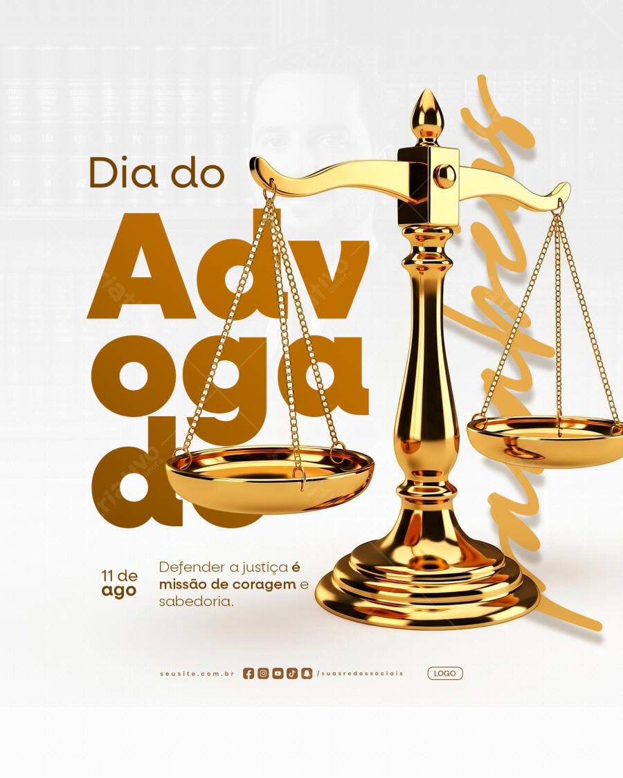 Post para Dia do Advogado PSD Editável