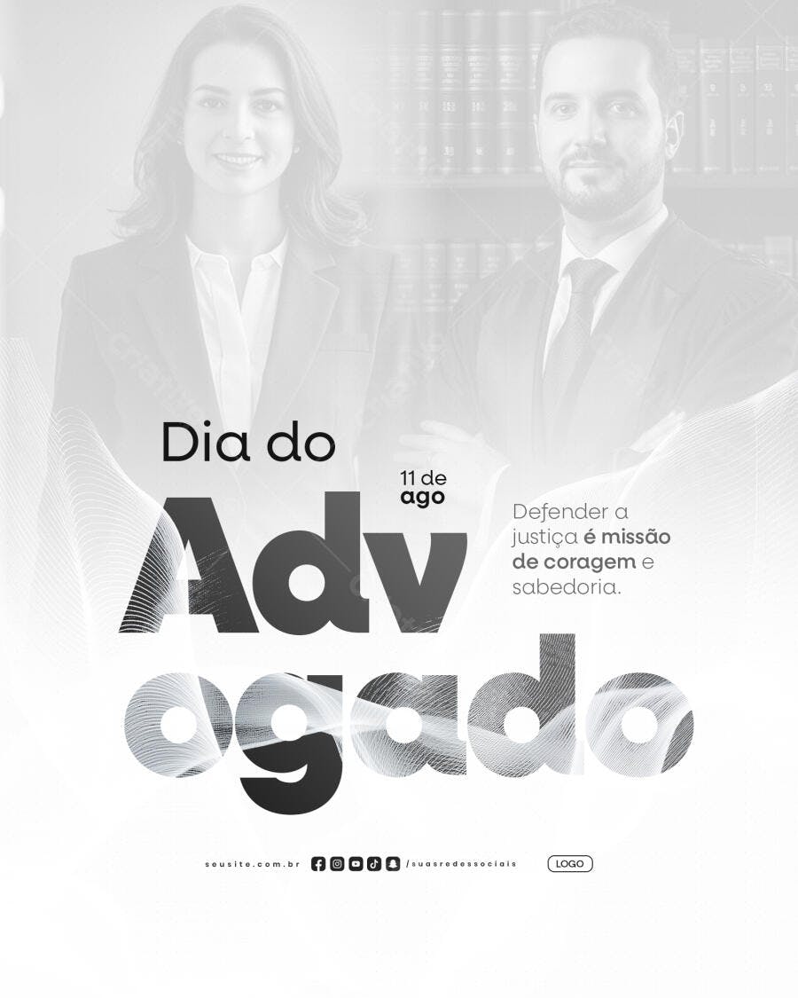 Flyer Dia do Advogado PSD Editável