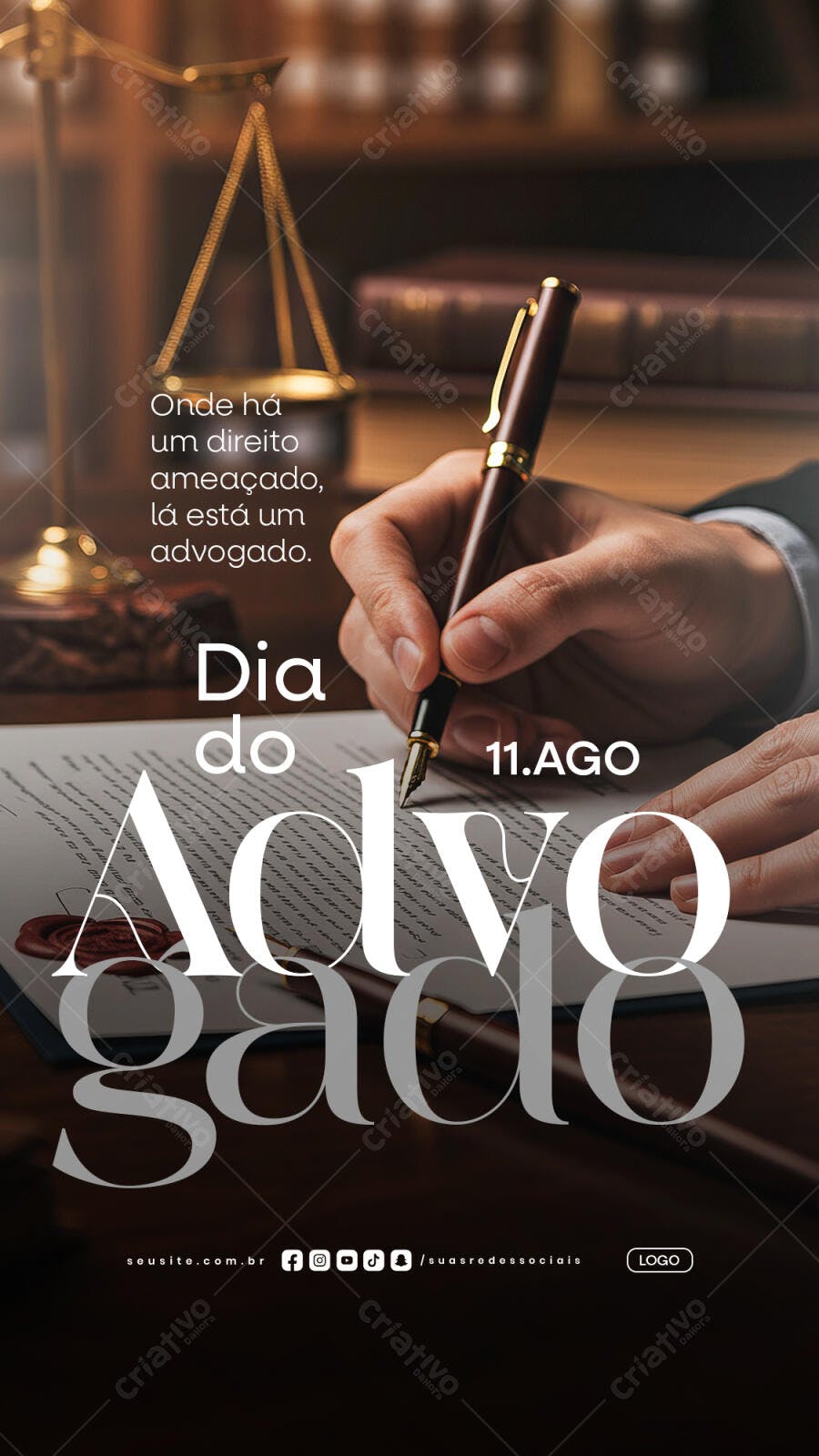 Flyer Dia do Advogado PSD Editável
