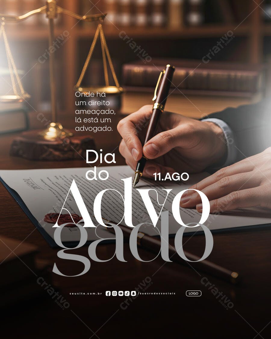 Flyer Dia do Advogado PSD Editável