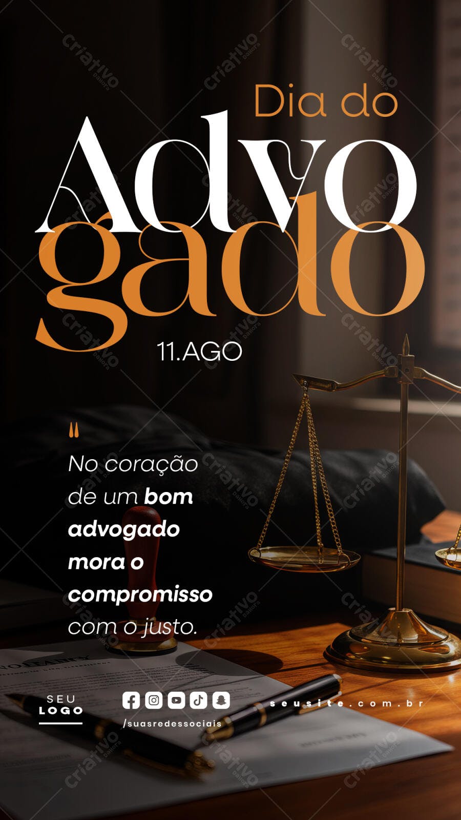 Flyer para o Dia do Advogado PSD Editável