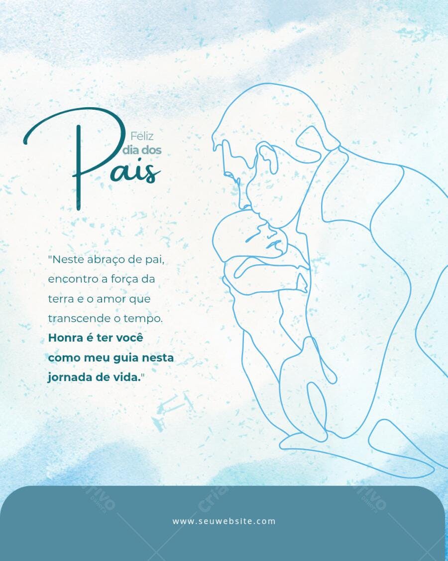 Post Instagram Dia dos Pais minimalista azul Editável no Canva
