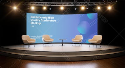 Mockup Realista de Palco para Conferência