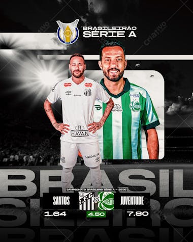 Flyer para Jogo de Futebol Brasileiro PSD Editável