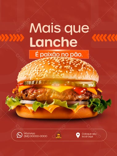 Post para Hamburgueria PSD Editável