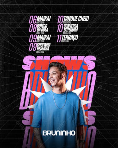 Flyer para Evento Musical com Bruninho PSD Editável