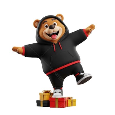 Mascote Urso PNG com fundo transparente para Redes Sociais