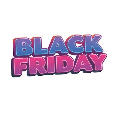 Black Friday banner in PNG format.  The words "BLACK FRIDAY" are in a 3D style with pink and blue gradient.  Fully transparent background for easy overlay on any project. Perfect for websites and social media.