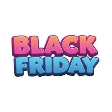Modern design Black Friday banner.  The words BLACK FRIDAY in pink and light blue gradient on a transparent background. Perfect for social media and website promotions.