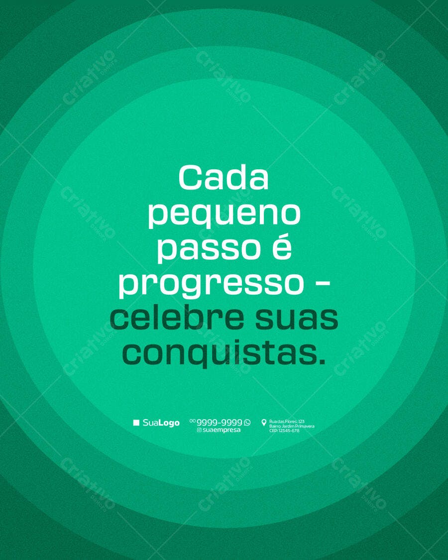 Postagem Motivacional Verde PSD Editável