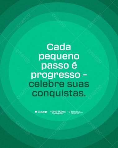 Postagem Motivacional Verde PSD Editável
