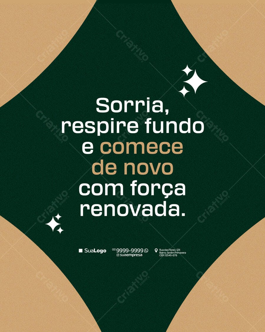 Post para Redes Sociais Motivacional PSD Editável