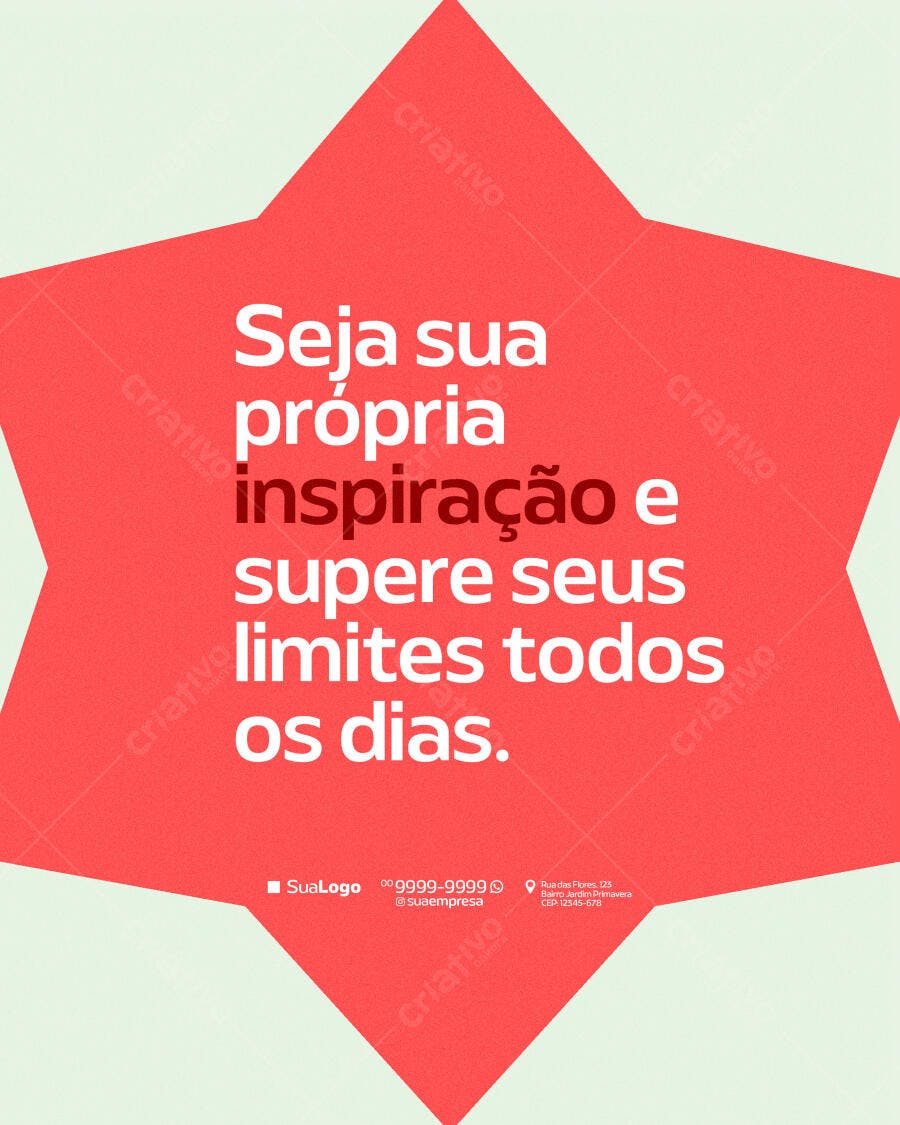 Post para Motivação Diária PSD Editável