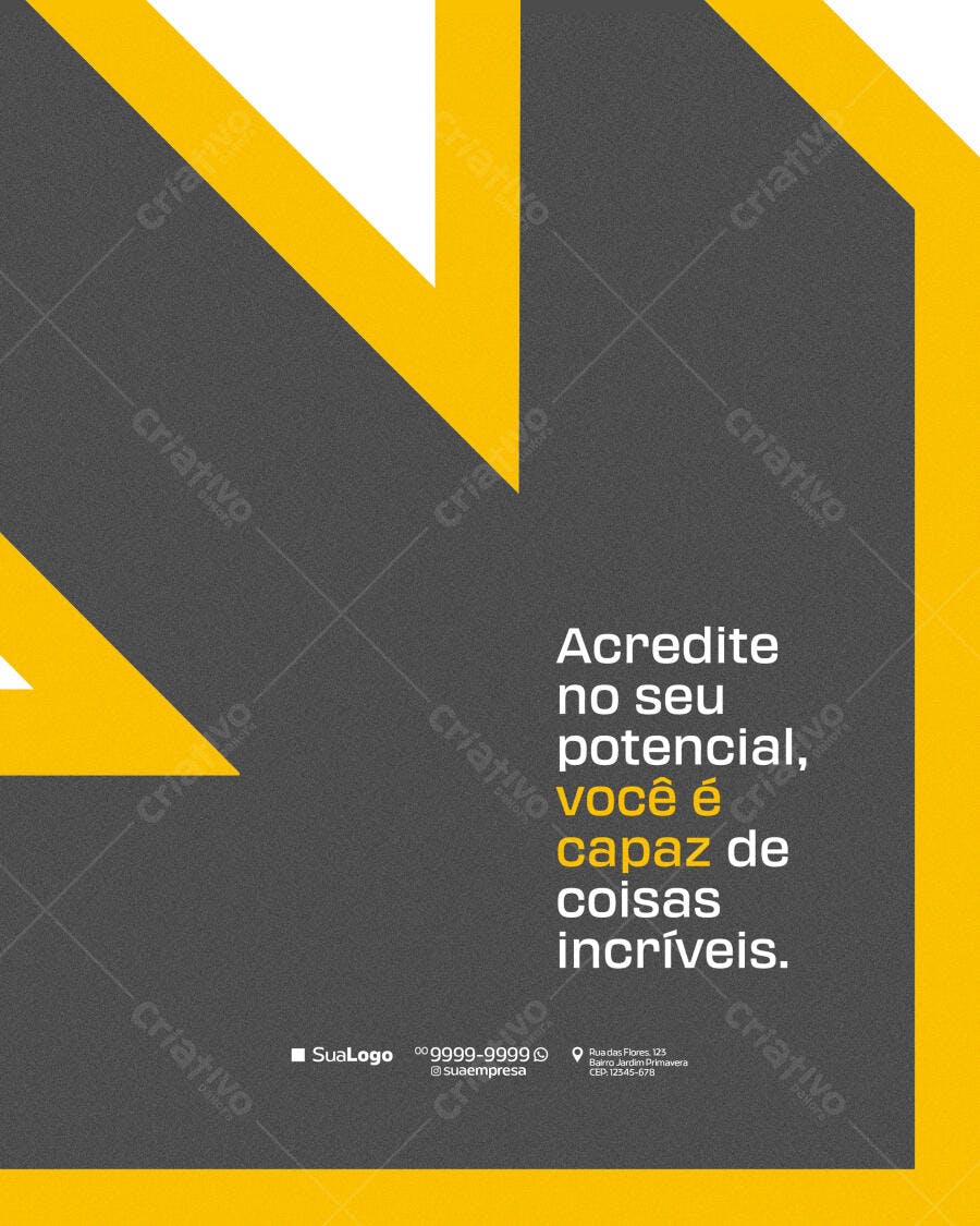 Postagem Motivacional para Redes Sociais PSD Editável