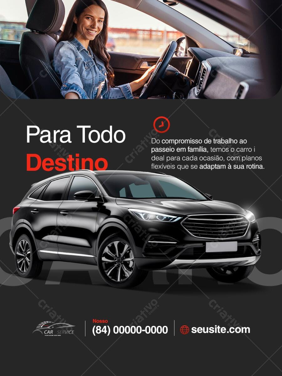 Flyer Aluguel de Carros PSD Editável