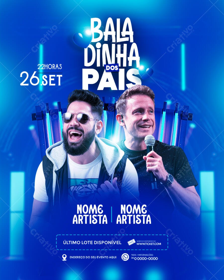 Flyer para Balada "Baladinha dos Pais" PSD Editável