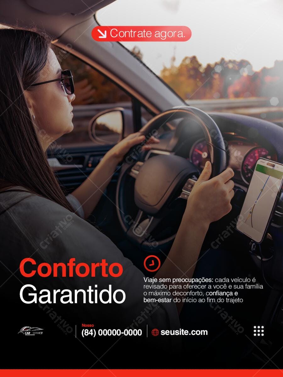Flyer para Serviço de Carro PSD Editável