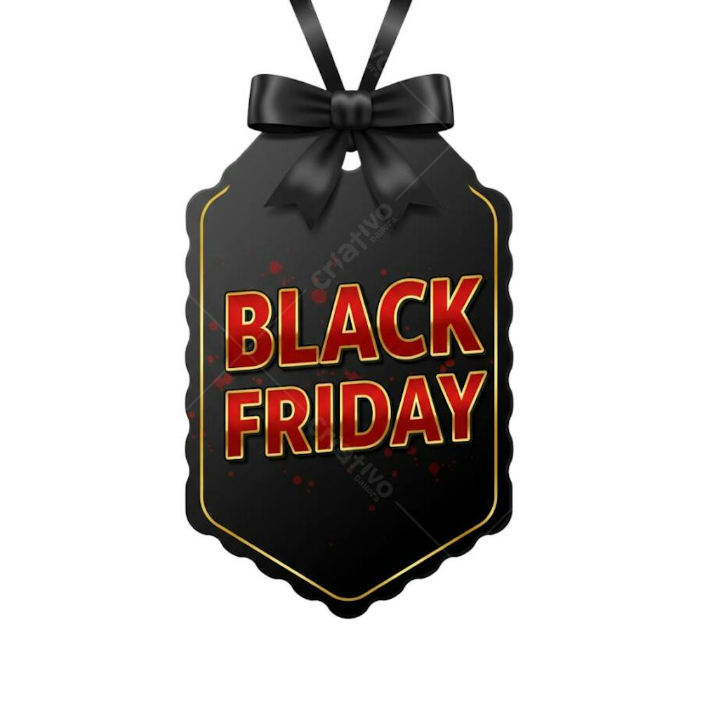 Elegant Black Friday PNG banner with transparent background.  Features black, gold, and red design elements.  "Black Friday" text is prominently displayed. Perfect for social media and website promotions.