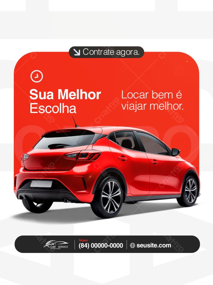 Post para Aluguel de Carros PSD Editável