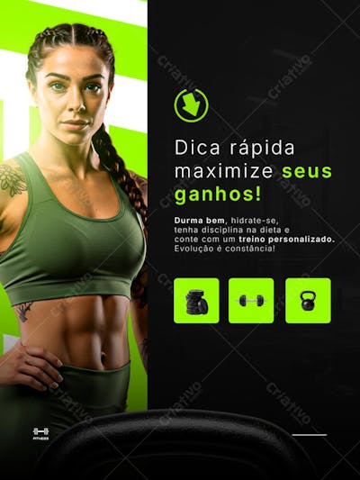 Post para Academia Fitness PSD Editável