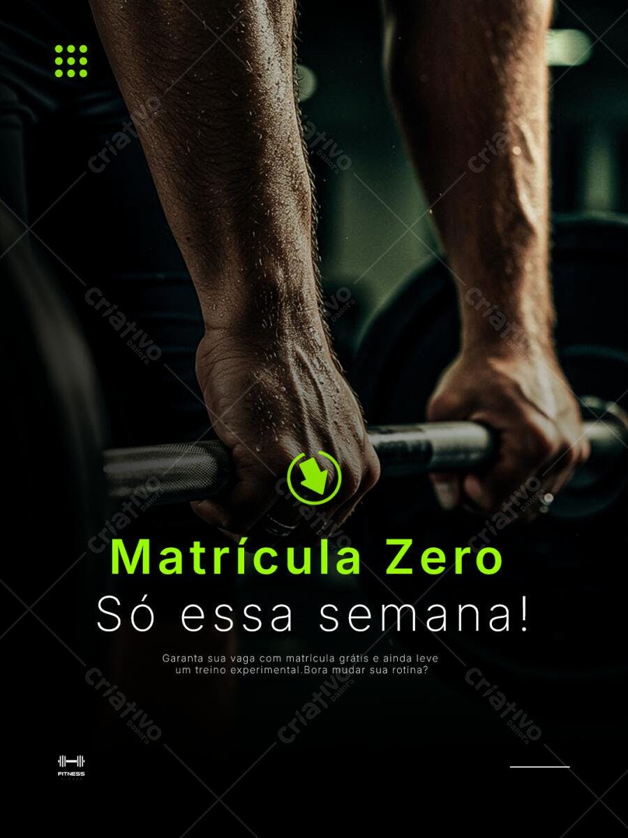 Flyer Academia Matrícula Zero PSD Editável