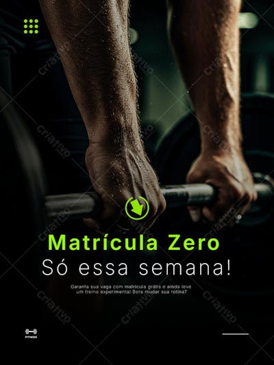 Flyer Academia Matrícula Zero PSD Editável