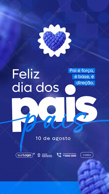 Flyer Dia dos Pais Azul PSD Editável