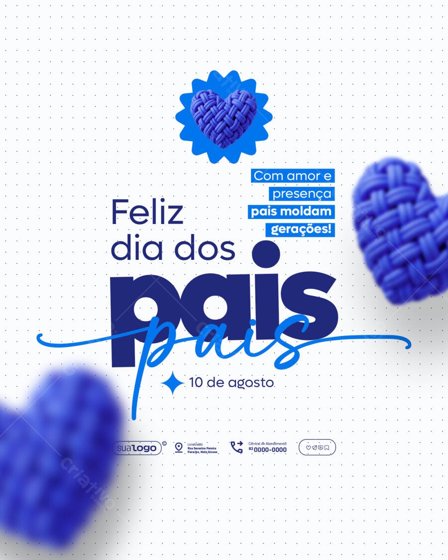 Flyer Dia dos Pais Azul PSD Editável