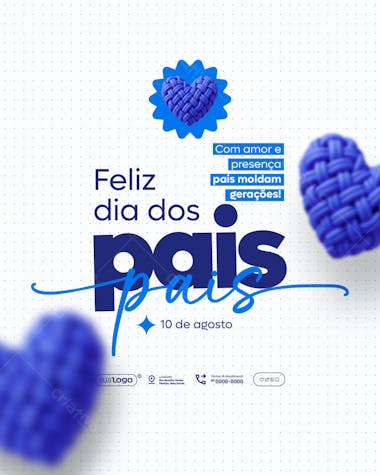 Flyer Dia dos Pais Azul PSD Editável
