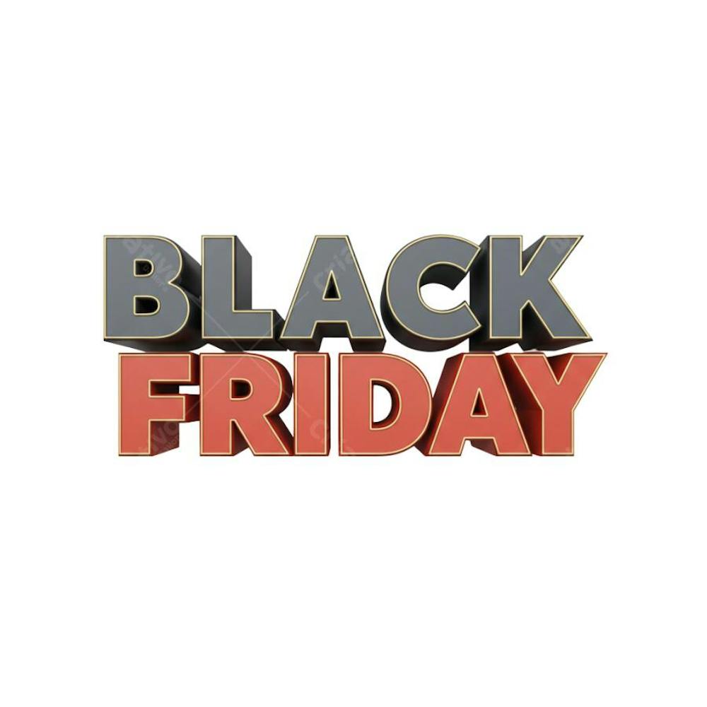 3D Black Friday banner with transparent background. Predominant colors are gray and coral red. Modern and clean style. Perfect for highlighting promotions. Fully transparent background for easy layering.
