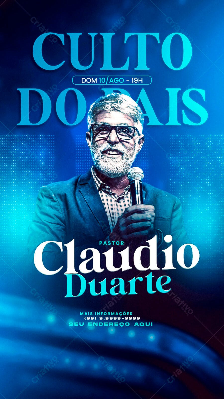 Flyer para Culto Dominical PSD Editável