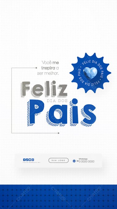 Modern and clean Father's Day flyer template in shades of blue and gray. Features an inspirational message perfect for promoting sales or tributes. Target audience: businesses, individuals and social media marketing campaigns.
