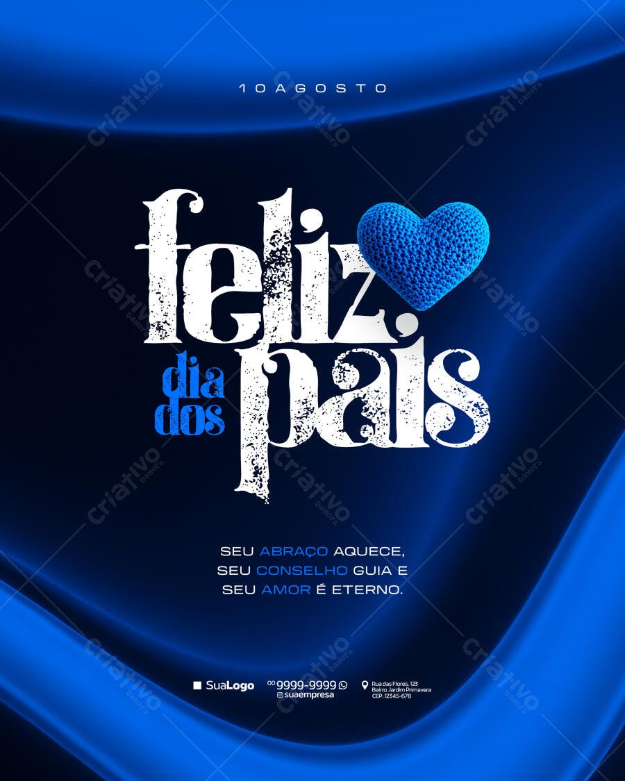 Flyer Dia dos Pais 10 de Agosto PSD Editável
