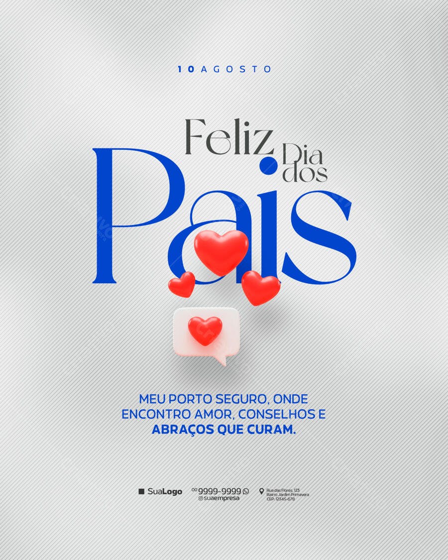 Flyer Dia dos Pais 10 de Agosto PSD Editável