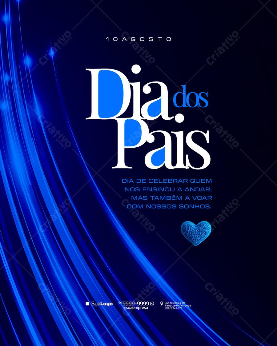Flyer Dia dos Pais 10 de Agosto PSD Editável