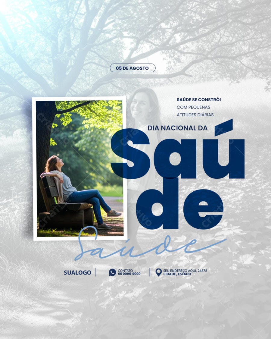 Flyer Dia Nacional da Saúde 05 de Agosto PSD Editável