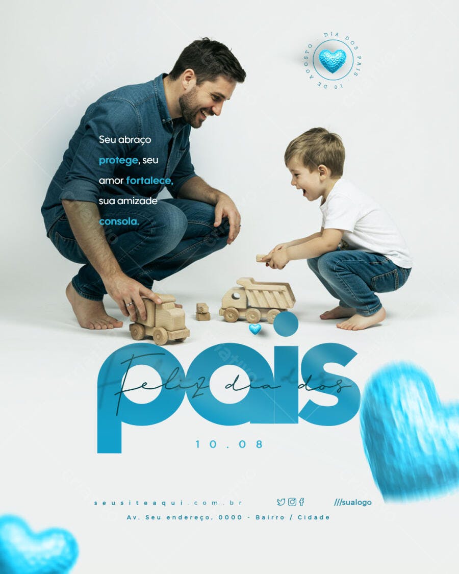 Flyer Dia dos Pais 10 de Agosto PSD Editável