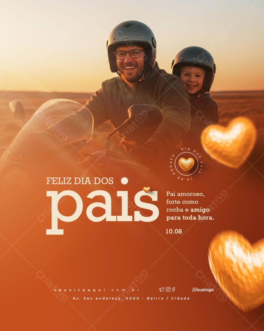 Flyer Dia dos Pais 10 de Agosto PSD Editável