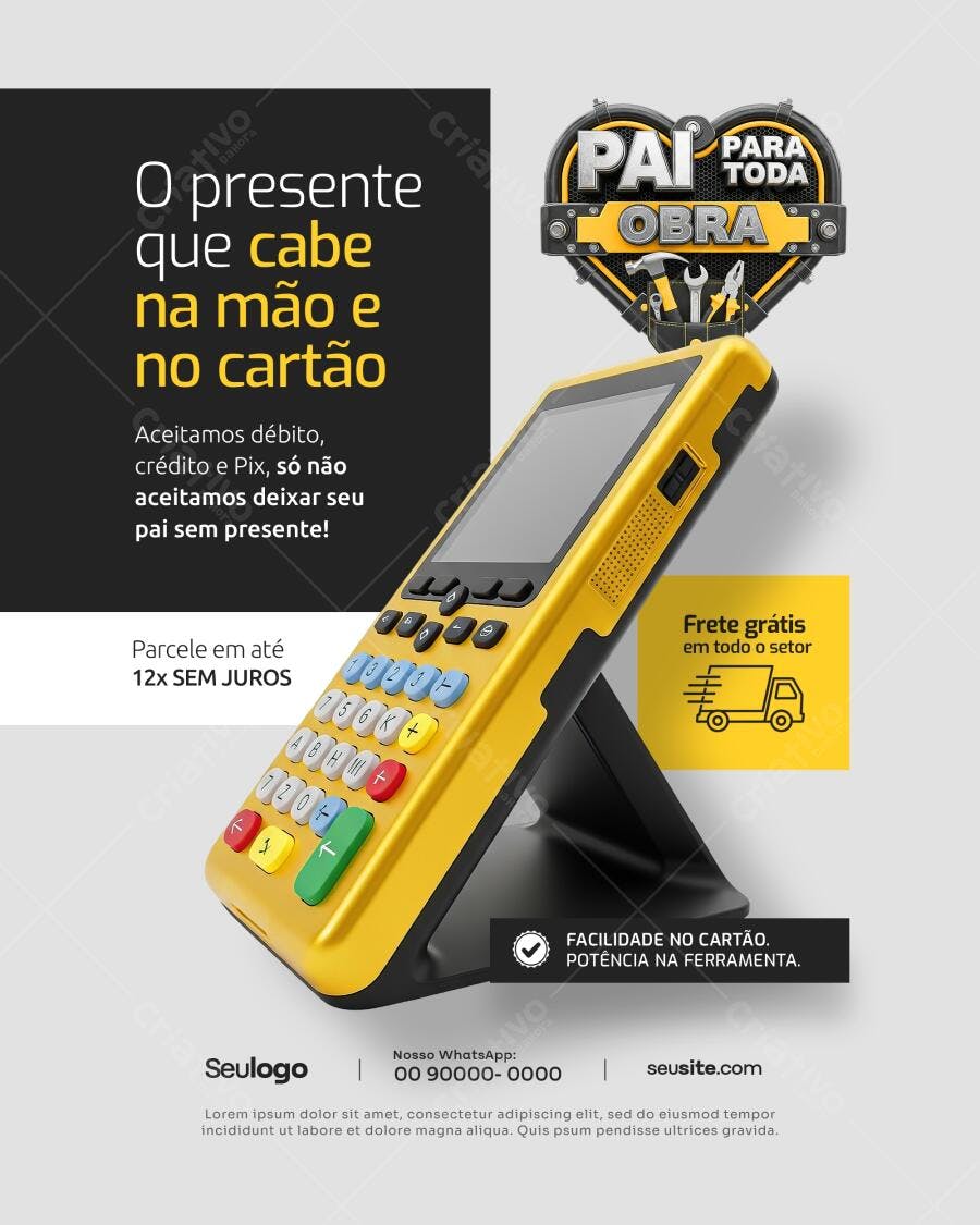 Flyer Dia dos Pais para Ferramentas PSD Editável