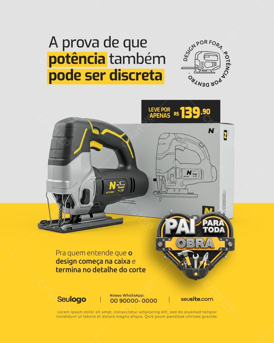 Flyer Dia dos Pais Ferramenta PSD Editável