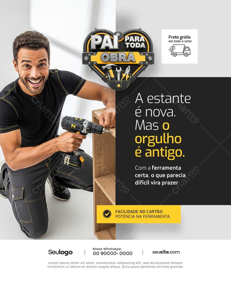 Flyer Dia dos Pais Ferramentas PSD Editável
