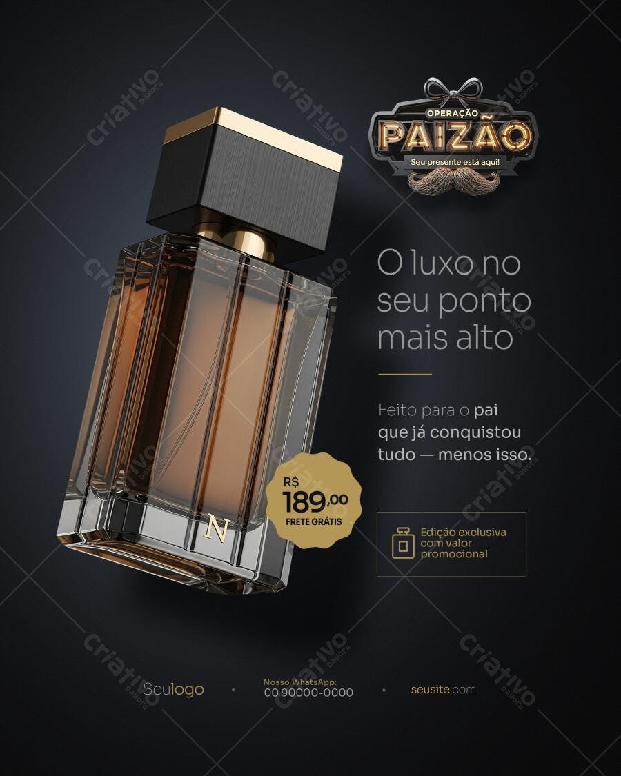 Banner Dia dos Pais Perfume Masculino PSD Editável