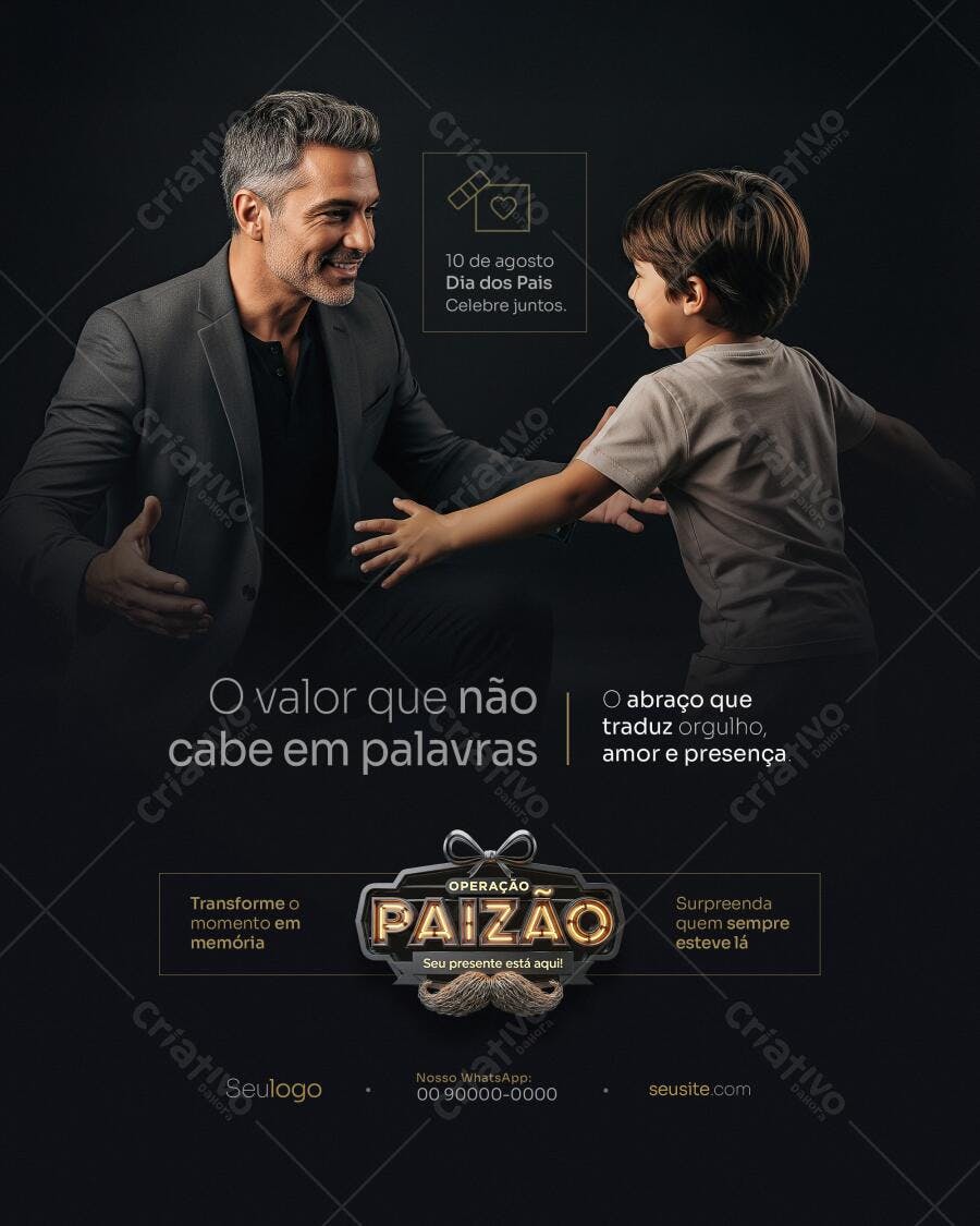 Flyer Dia dos Pais 10 de Agosto PSD Editável