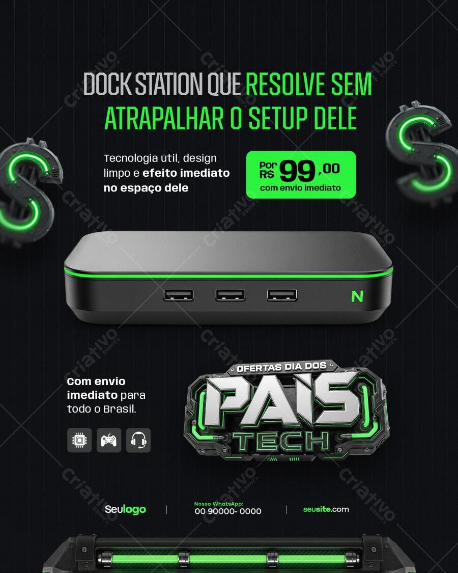 Dock Station Gamer PSD Editável