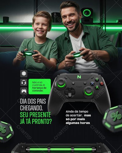 Flyer Dia dos Pais Gamer PSD Editável