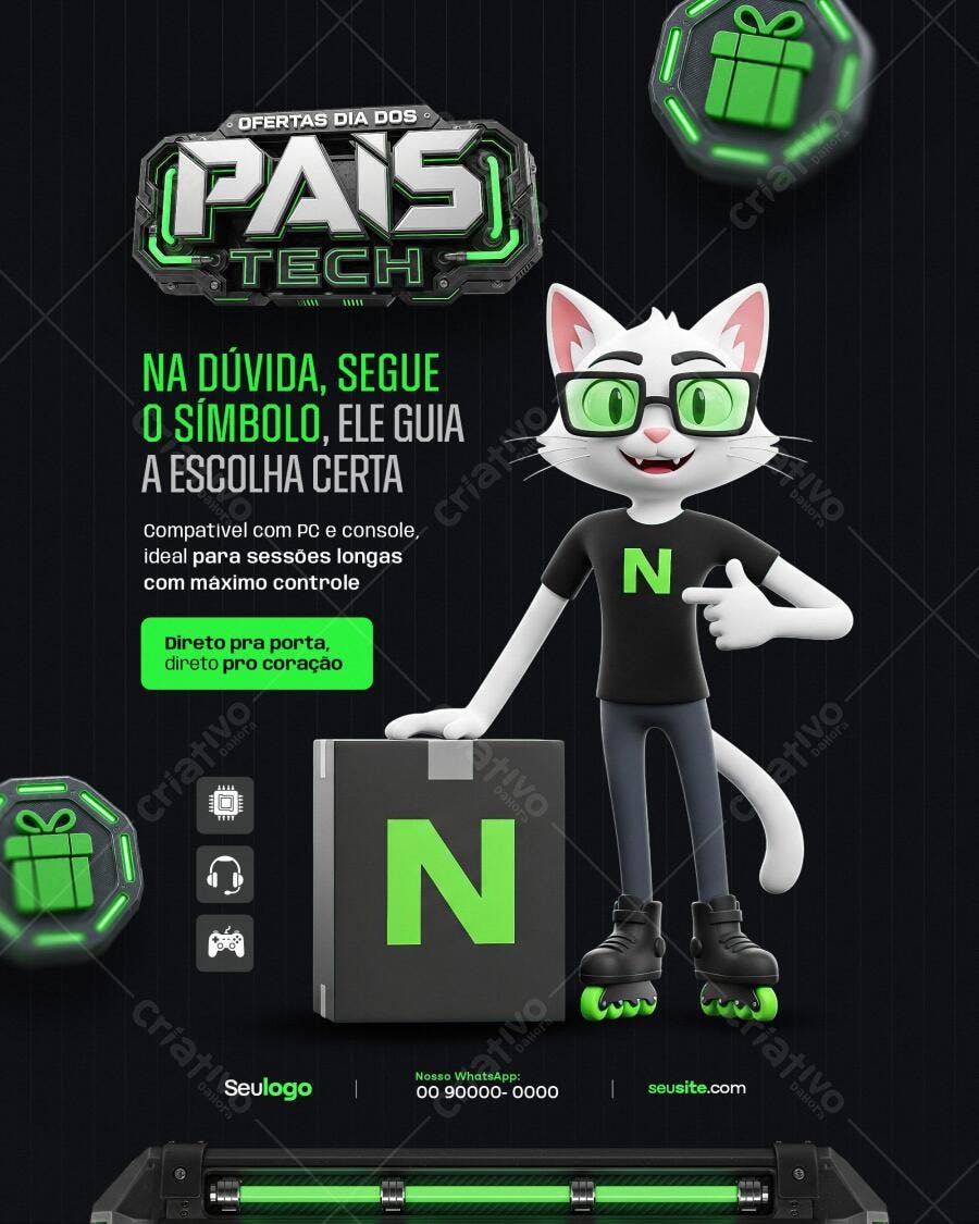 Banner Dia dos Pais Tech PSD Editável