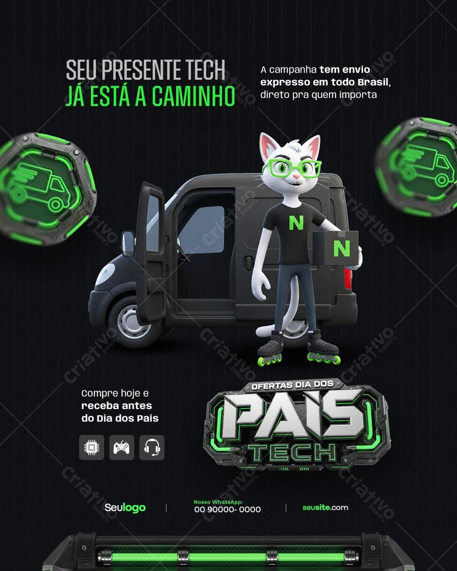 Banner Dia dos Pais Tech PSD Editável