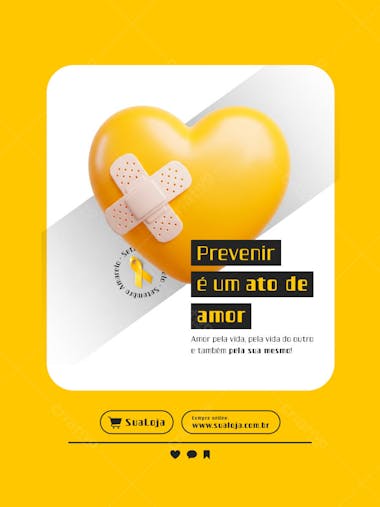 Post para Setembro Amarelo PSD Editável